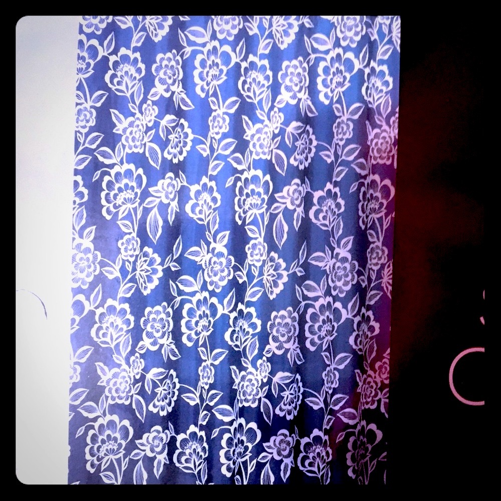 Navy blue shower curtain